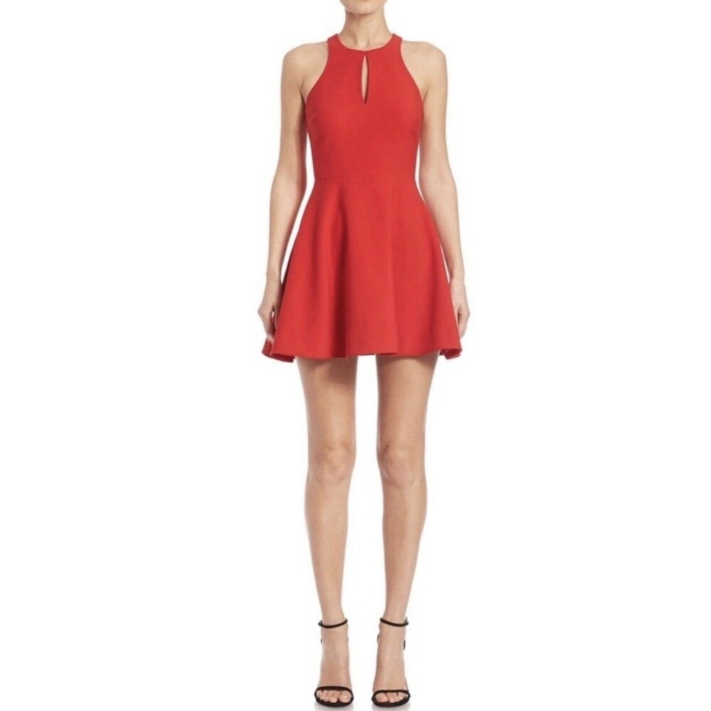 Elizabeth and James Red "Bordeaux" Halter Fit & Flare Mini Dress - Size 0